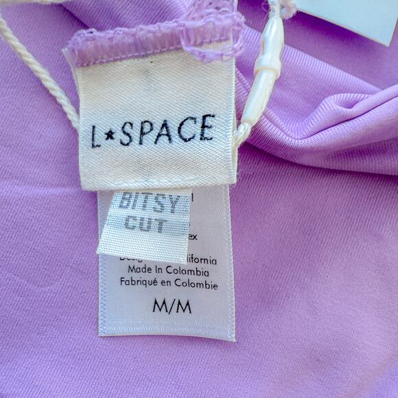L Space Bikini Bottom Medium Jewel Purple Wilder‎ Double Strap Summer Beach Swim - Picture 4 of 7